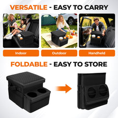Autorder installed between rear seats showing stable, slipped‑resistant fit