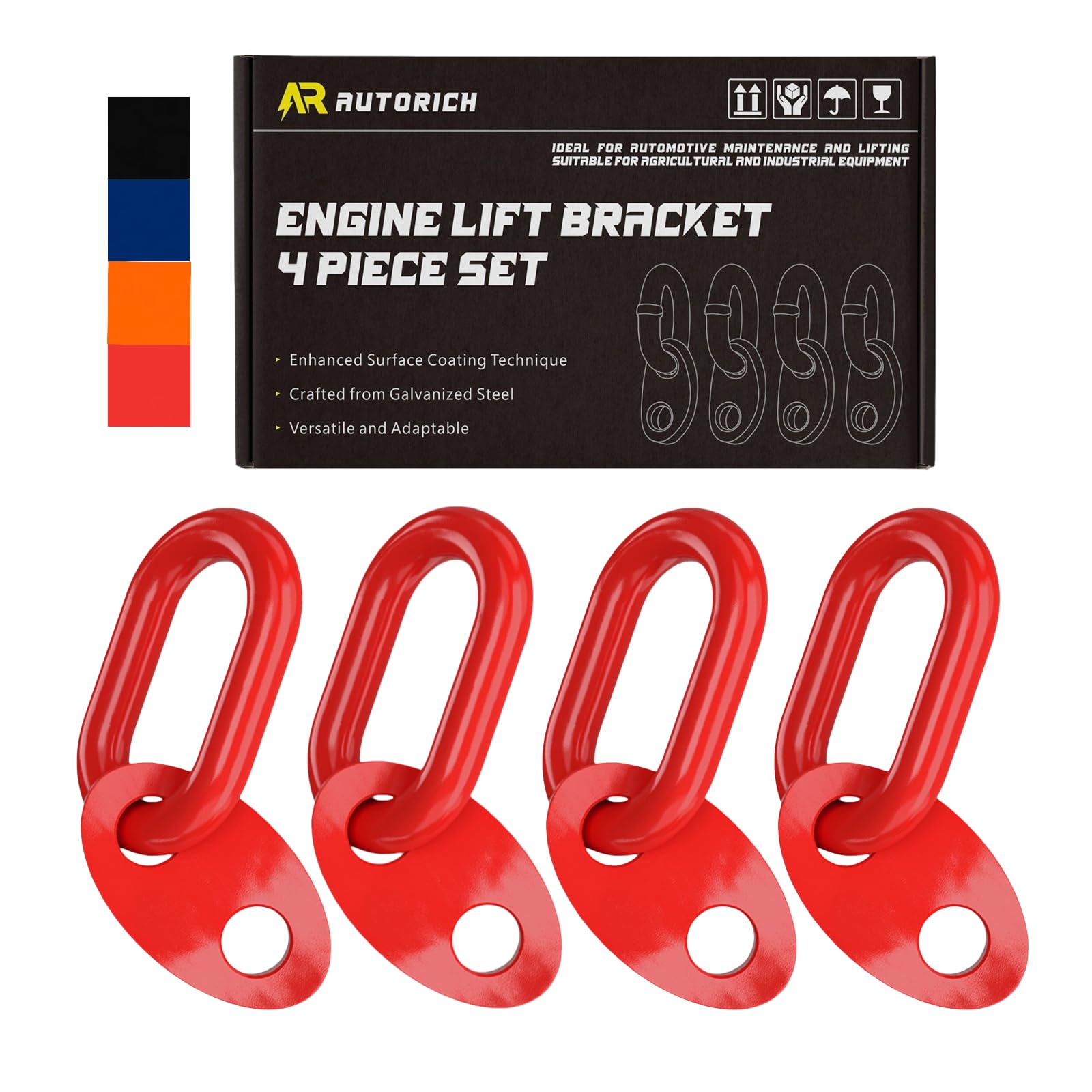 AUTORICH 7100 front view red showing sturdy brackets and clean finish for secure lifts