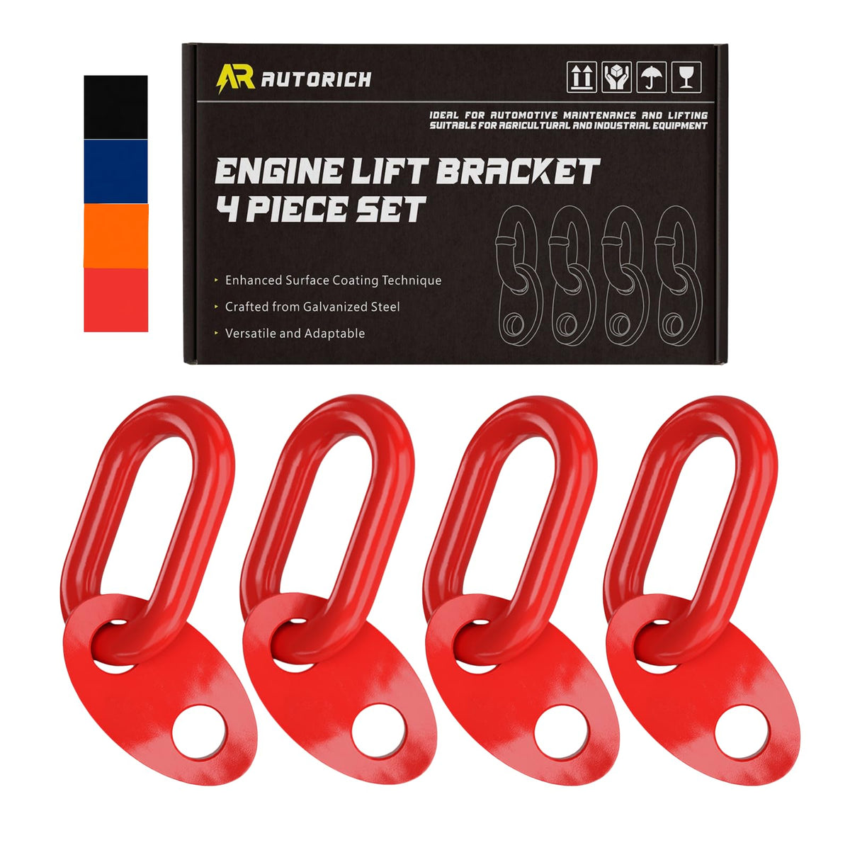 AUTORICH 7100 front view red showing sturdy brackets and clean finish for secure lifts