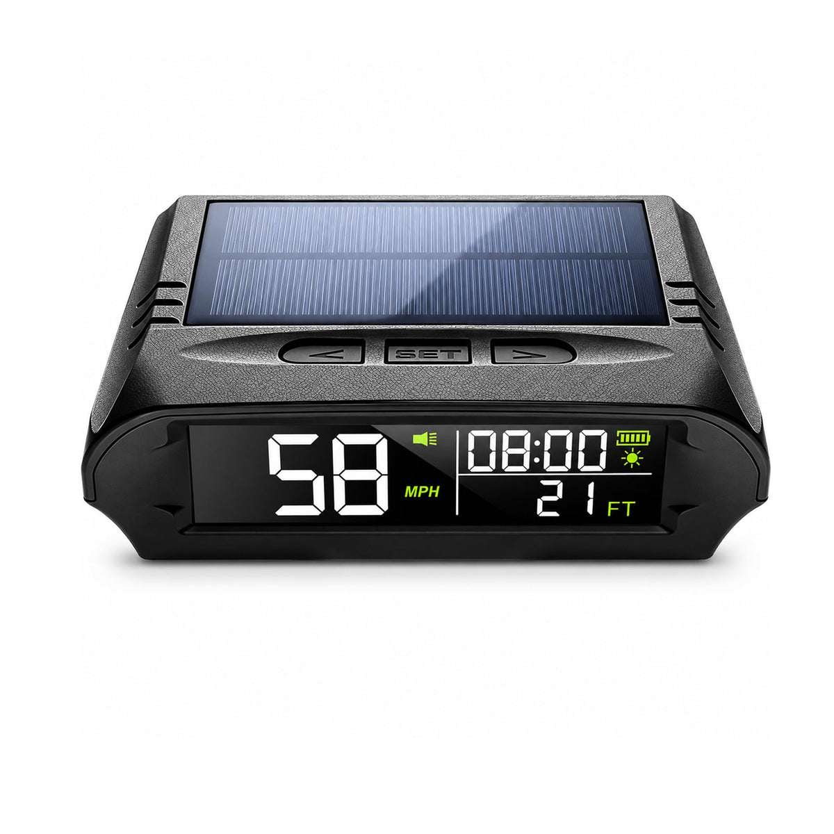 AUTOSIRS front display showing large speed digits for clear visibility
