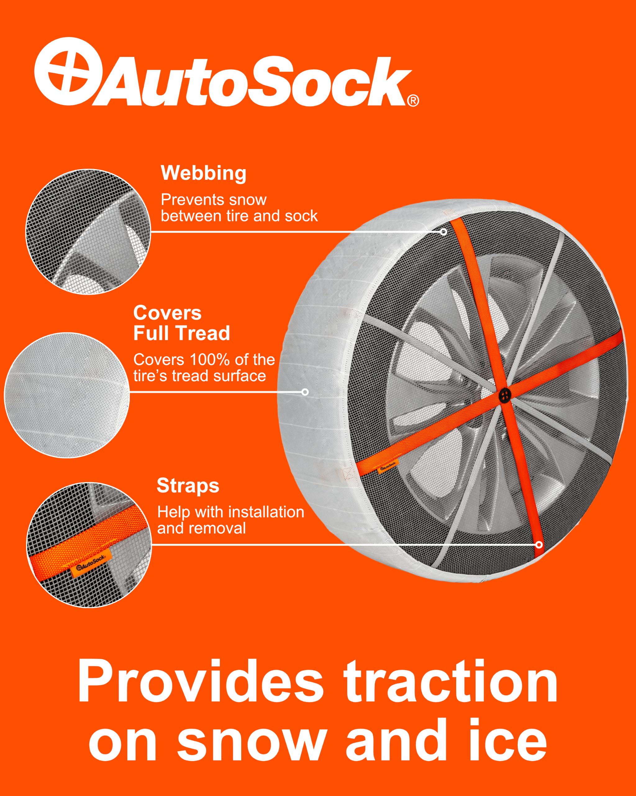 AUTOSOCK close-up textile pattern demonstrating strong grip