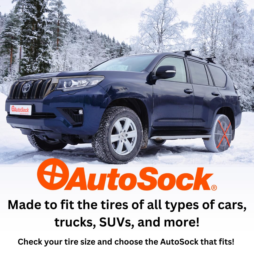 AUTOSOCK label and compatibility chart helping choose correct size