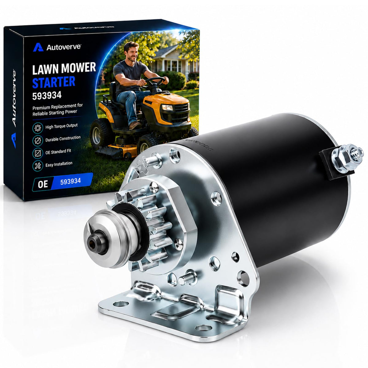 Autoverve starter front view showing compact housing and reliable fit