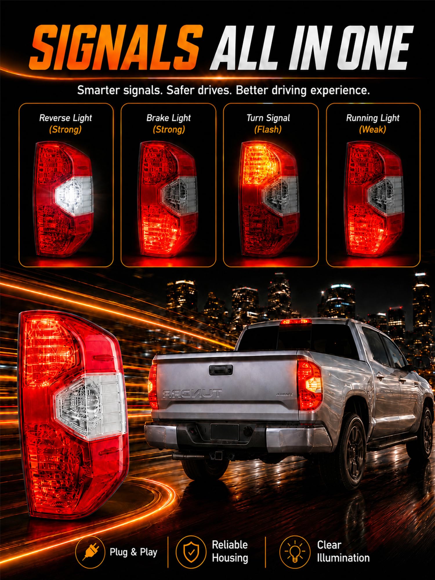 Autoverve tail light installed on Toyota Tundra showing restored appearance
