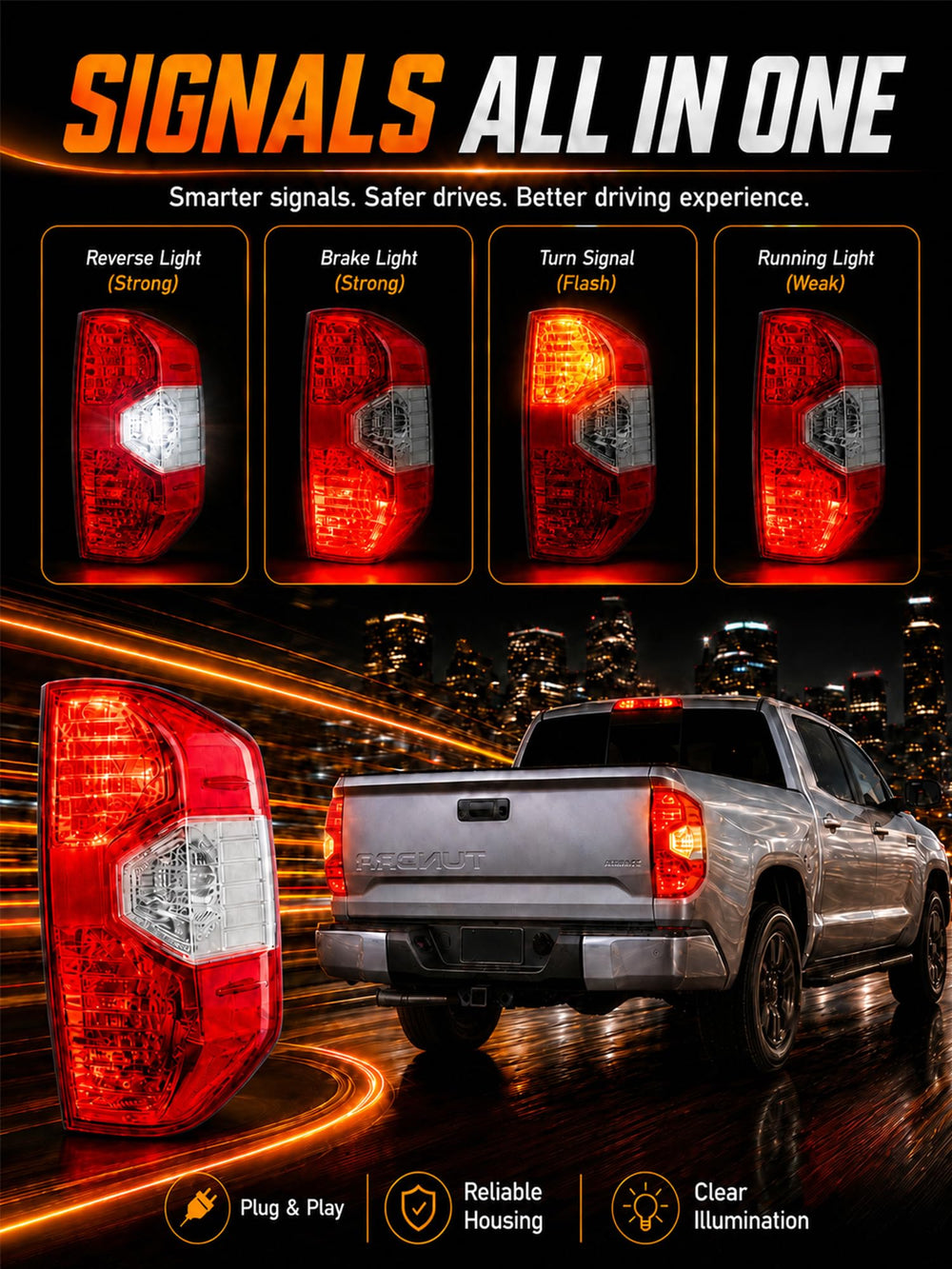Autoverve tail light installed on Toyota Tundra showing restored appearance