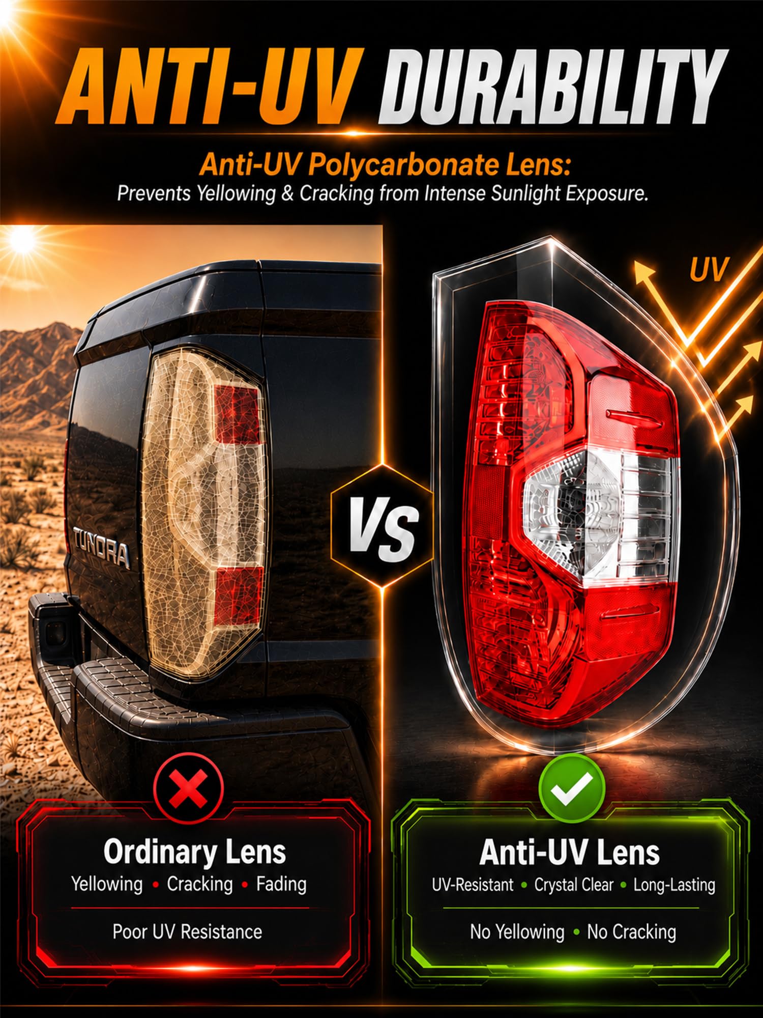 Autoverve tail light beside ruler for scale and accurate fit verification