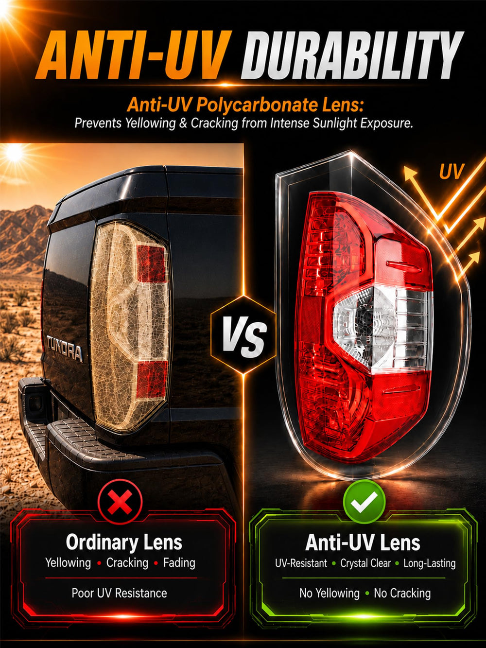 Autoverve tail light beside ruler for scale and accurate fit verification