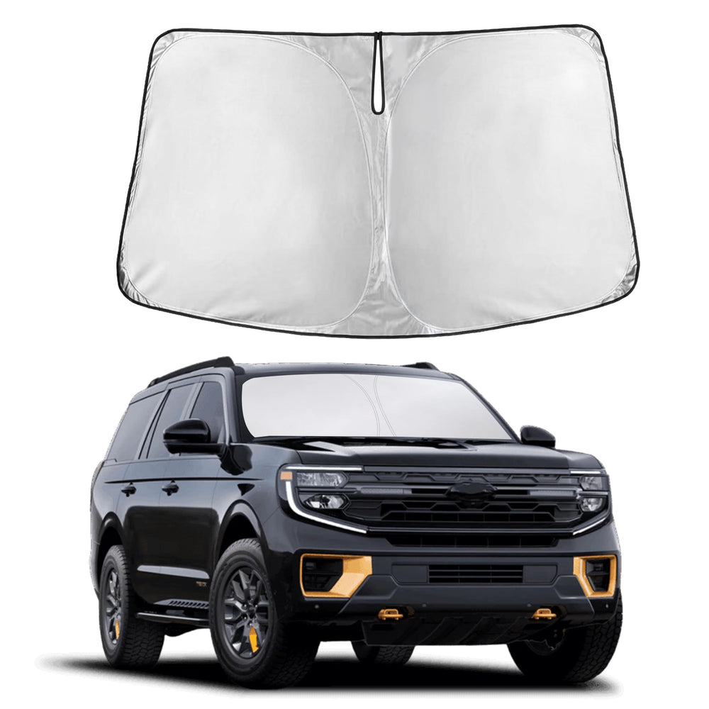Autovir front view on Expedition windshield showing full coverage benefit