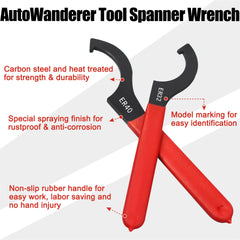 AutoWanderer Tool red roll bag opened with wrenches neatly stowed for portable transport