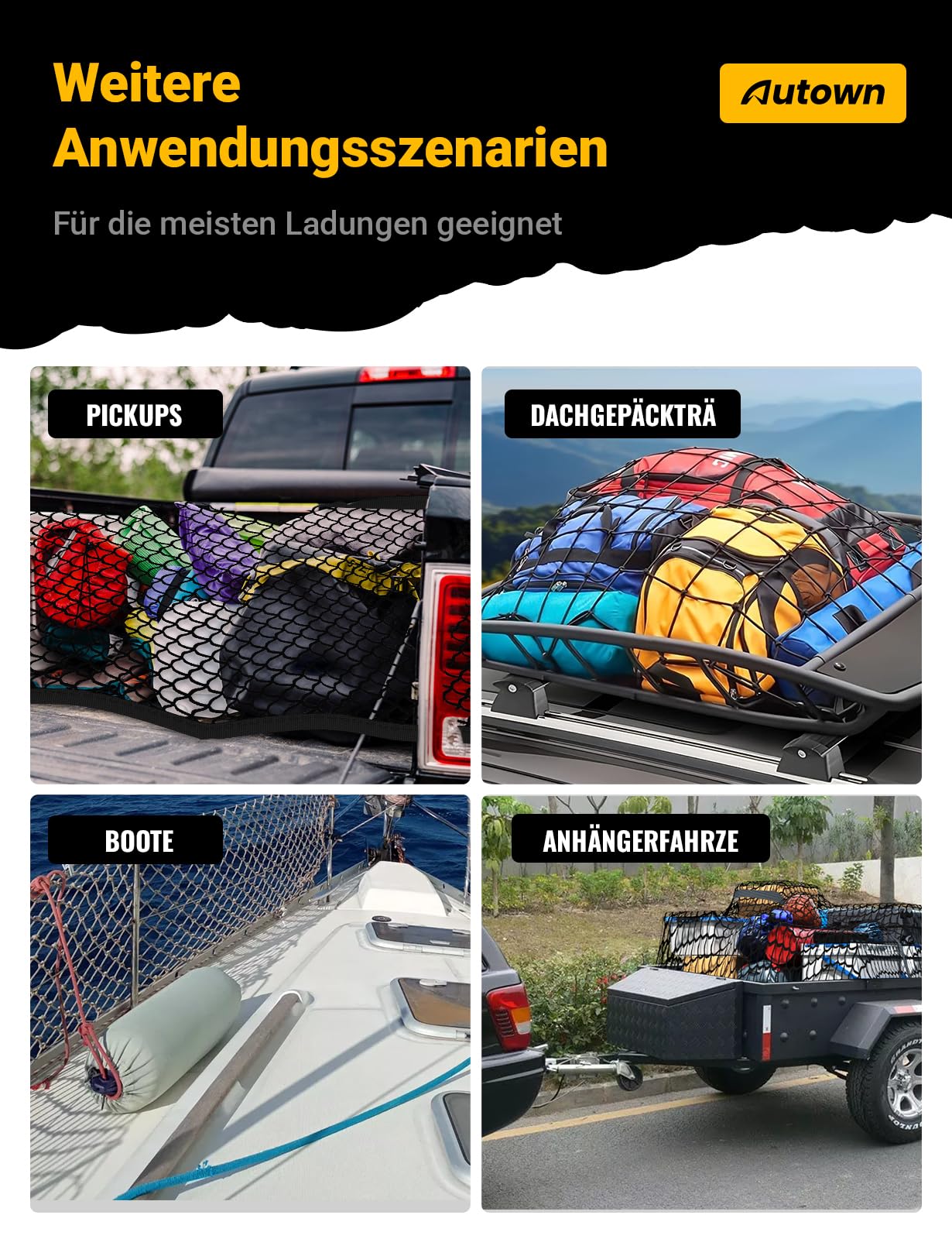AUTOWN cargo net in gift-ready packaging for practical present appeal