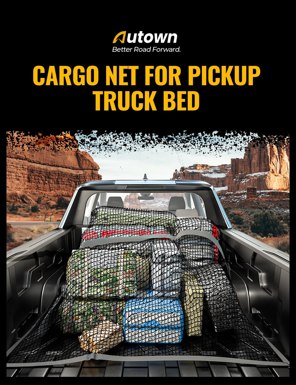 AUTOWN storage bag with folded net for compact transport and tidy storage