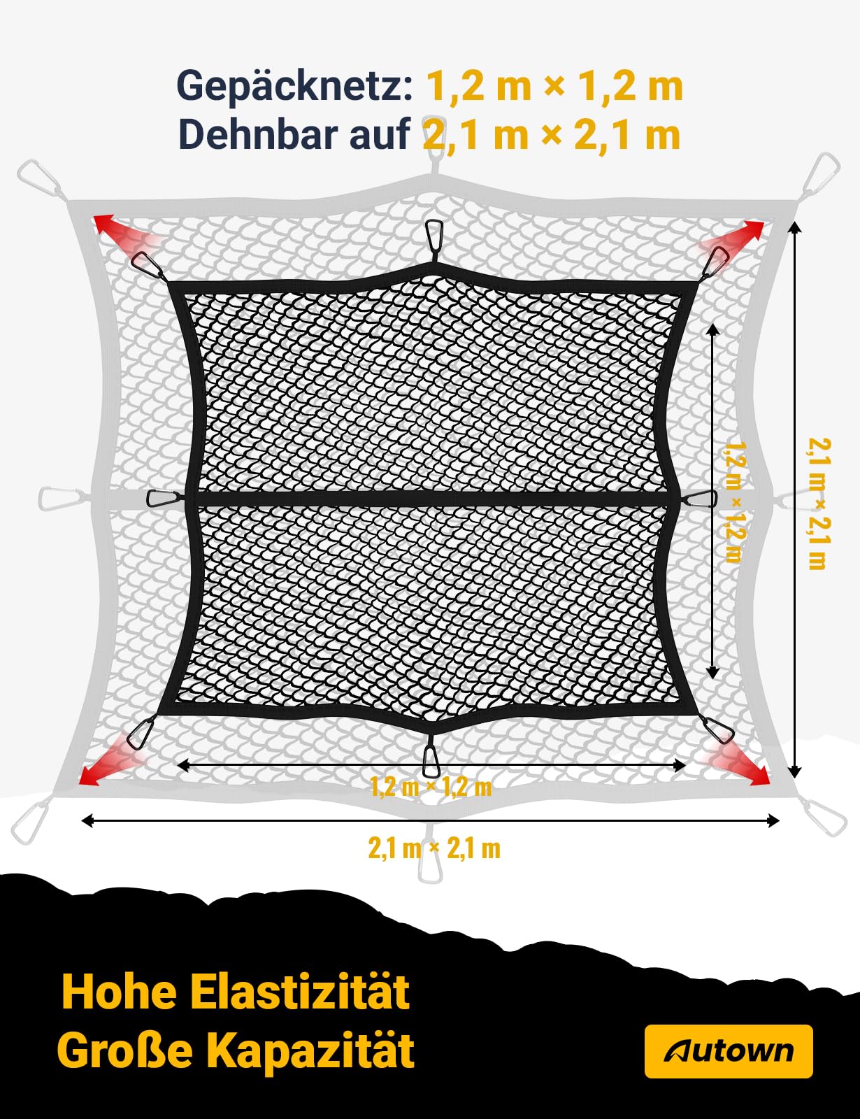 AUTOWN net resisting rain and sun showing weather-resistant durability