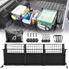 AUTOWN front view net stretched across truck bed showing secure coverage