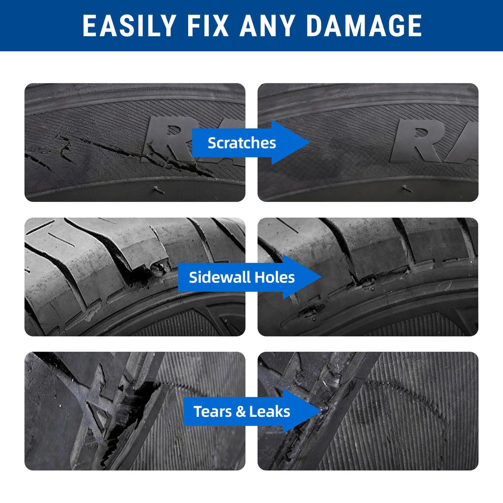 AUTOWN rubber plug being inserted into tire to speed emergency fixes