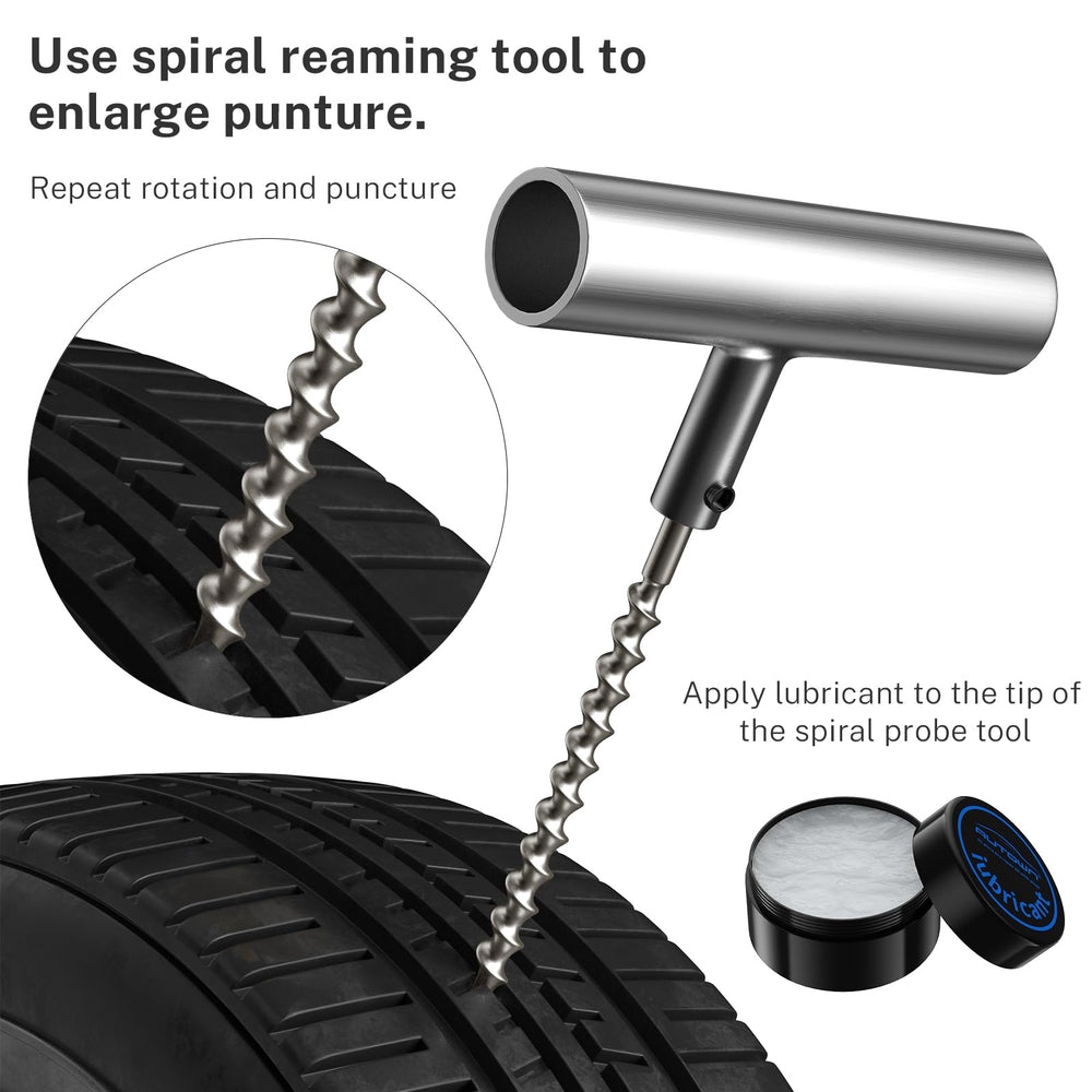 AUTOWN insertion tool in use inserting a plug for fast roadside repair