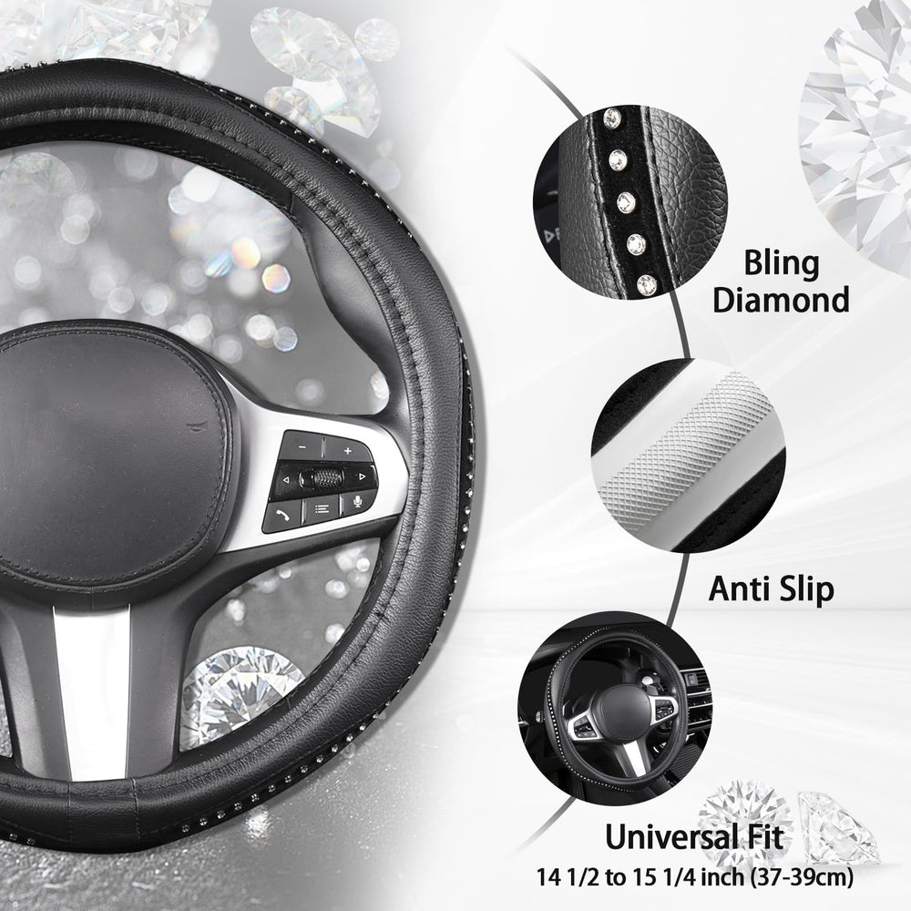 AUTOYOUTH close-up of crystal rhinestones and microfiber leather highlighting sparkle and durability