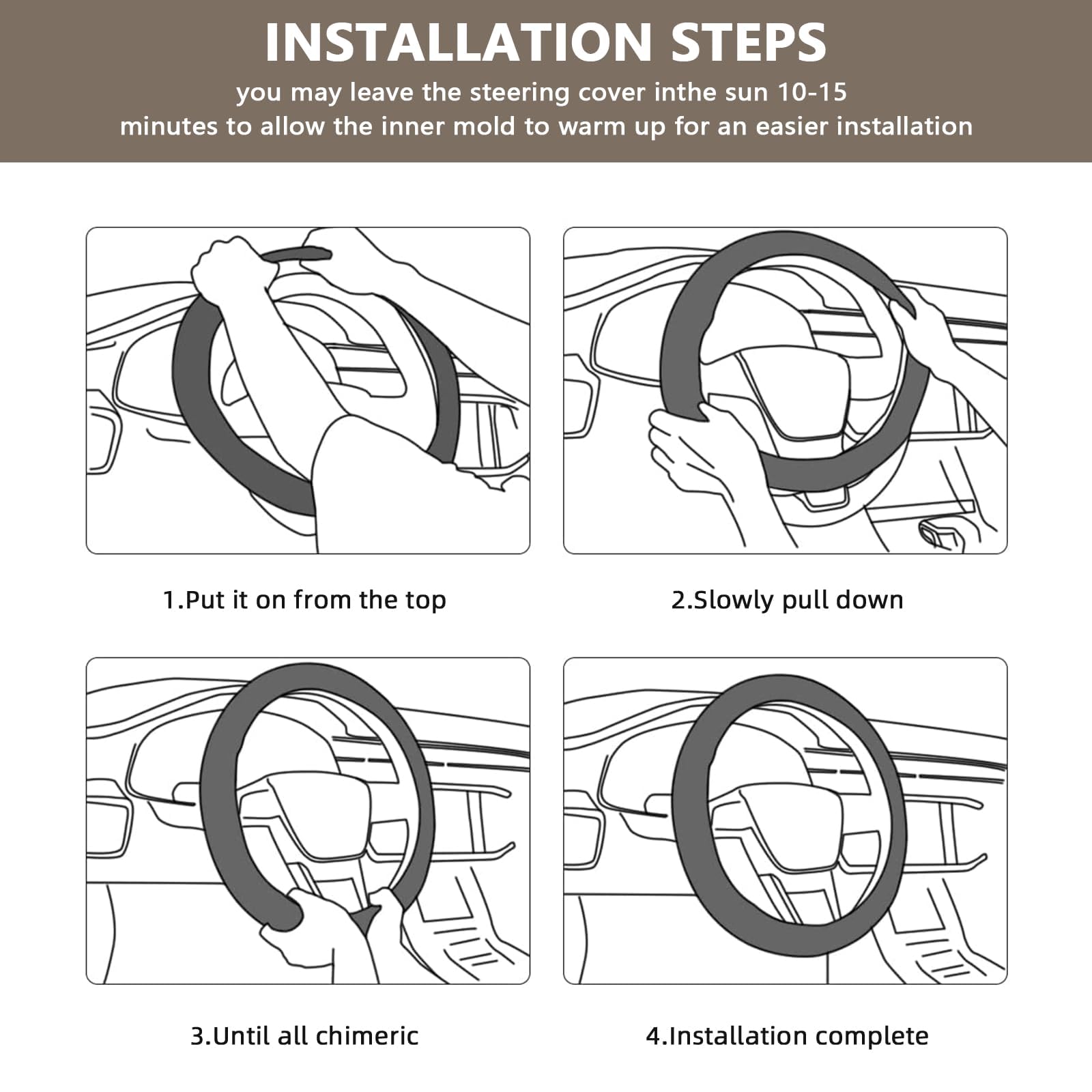 AUTOYOUTH on a 14.5-inch steering wheel illustrating universal fit and correct sizing