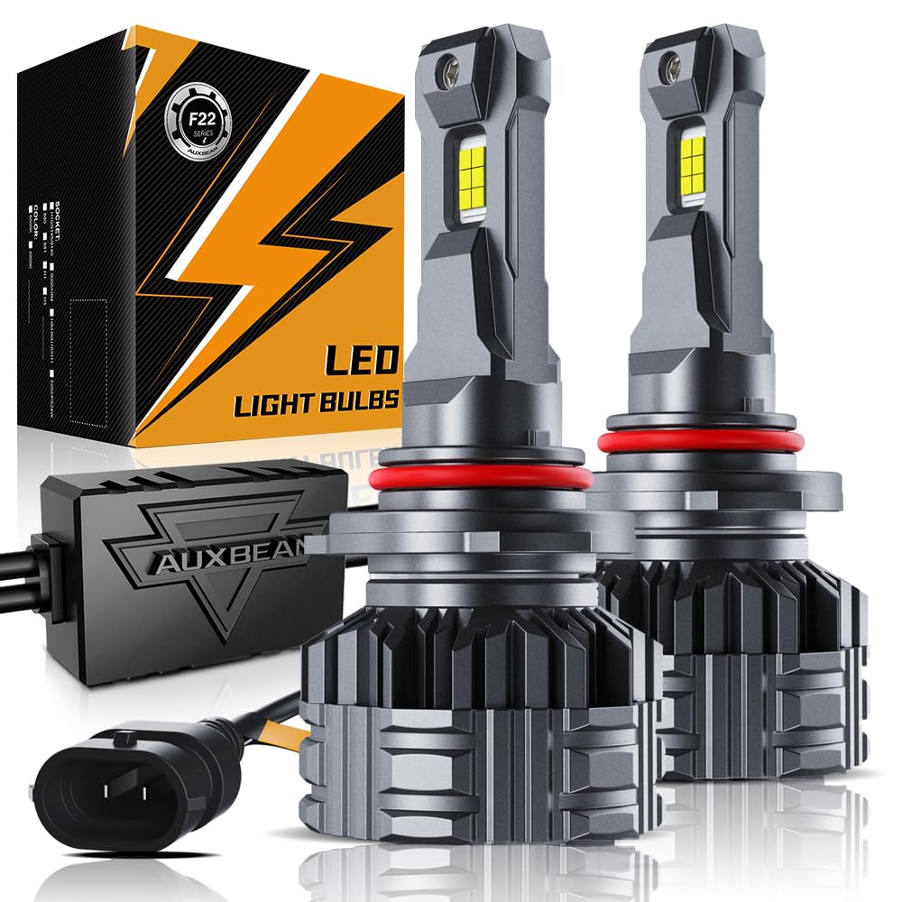 Auxbeam 9005 F22 front view showing compact fog light and durable housing benefit visibility
