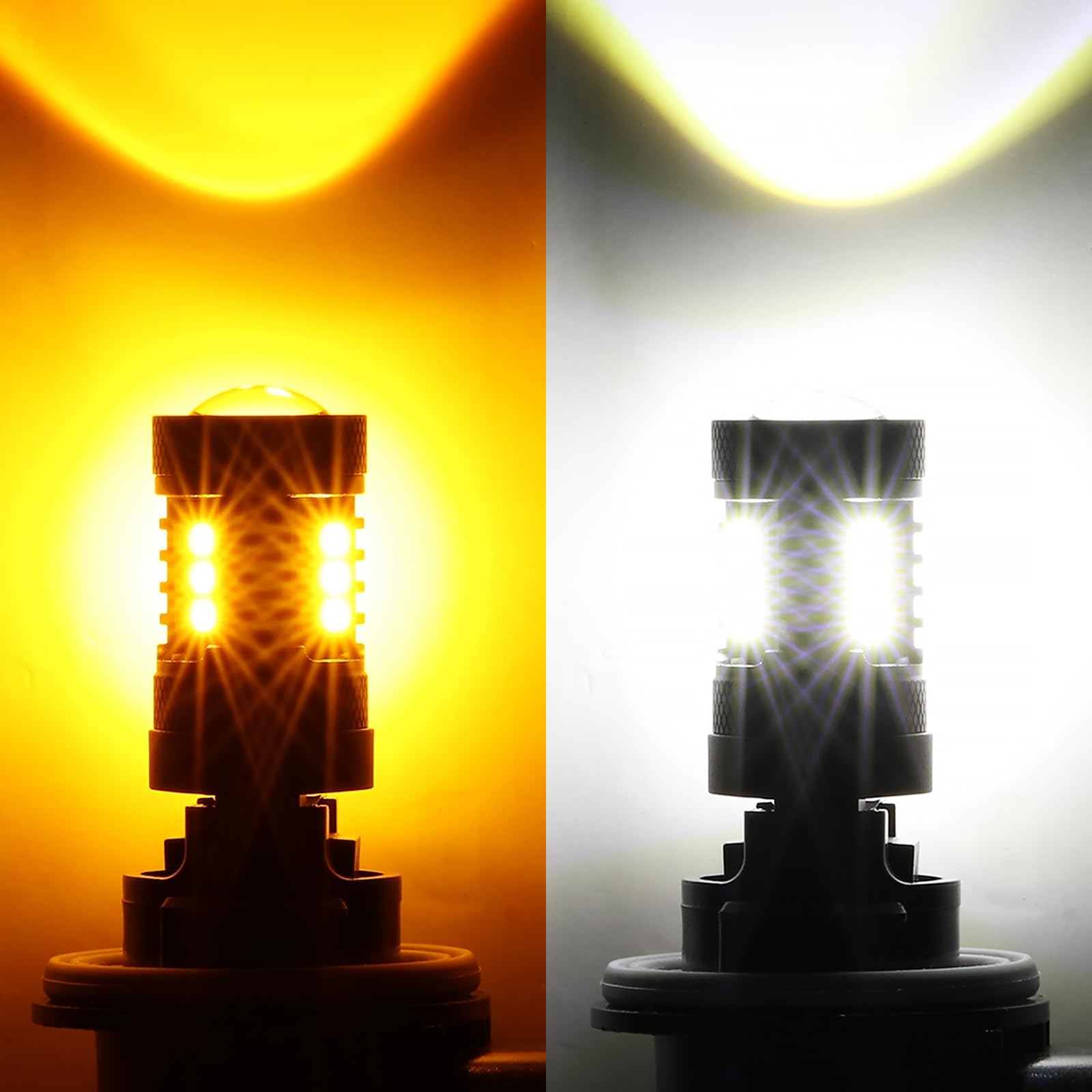 Auxbeam retail packaging with bulbs, resistors, clips and user manual included