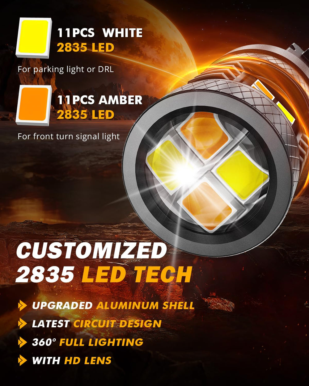Auxbeam included load resistors and hardware preventing hyper-flash