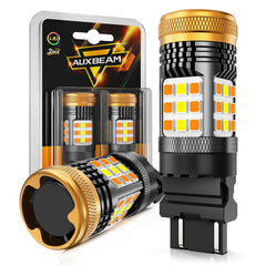 Auxbeam B21 front packaging showing bulb pair and benefits