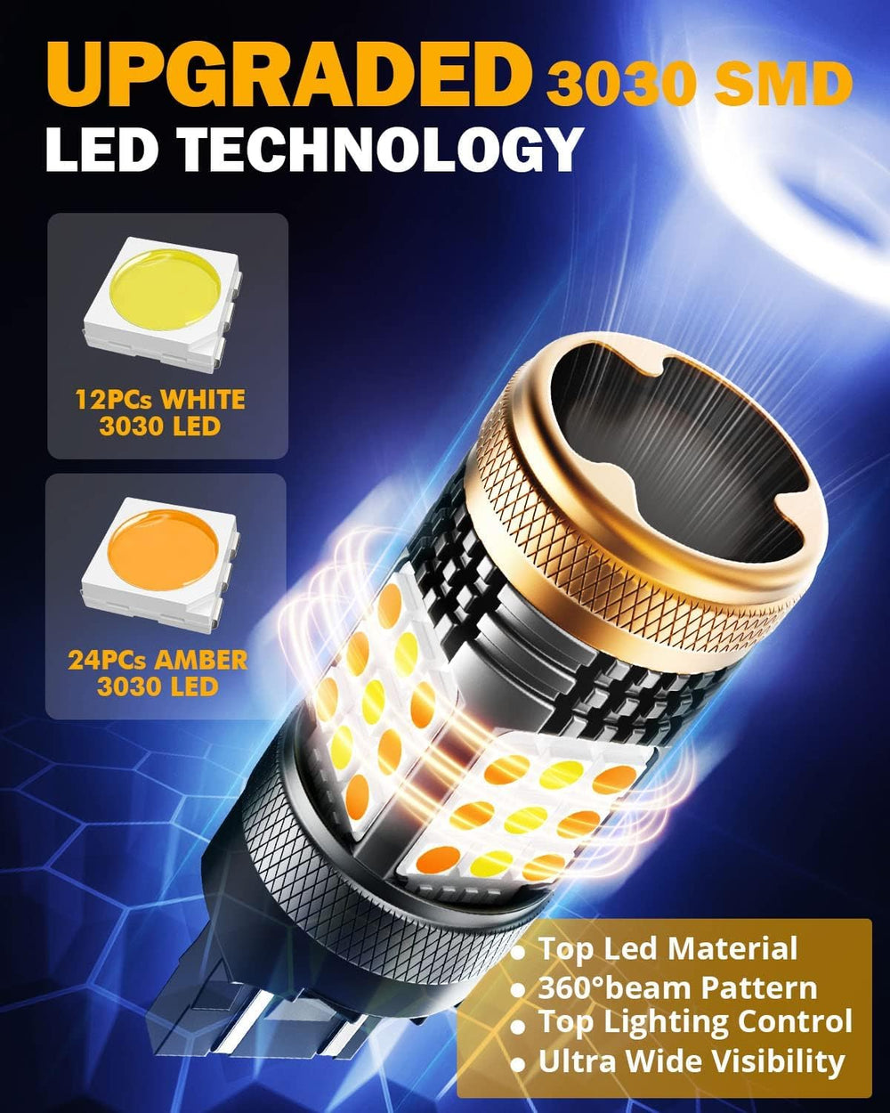 Auxbeam B21 label and specs close-up showing compatibility details