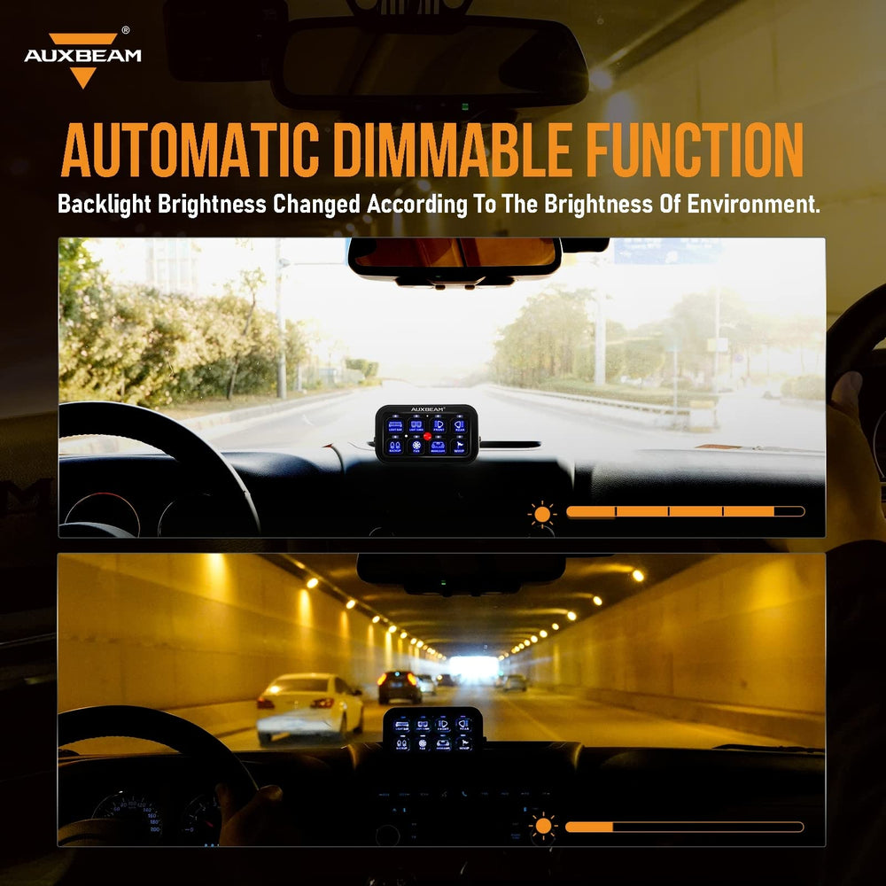 Auxbeam BA80 installed in a truck dash organizing multiple accessory controls
