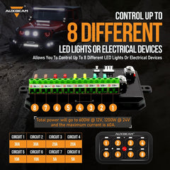 Auxbeam BA80 wiring harness plug and sockets for fast plug‑and‑play installation
