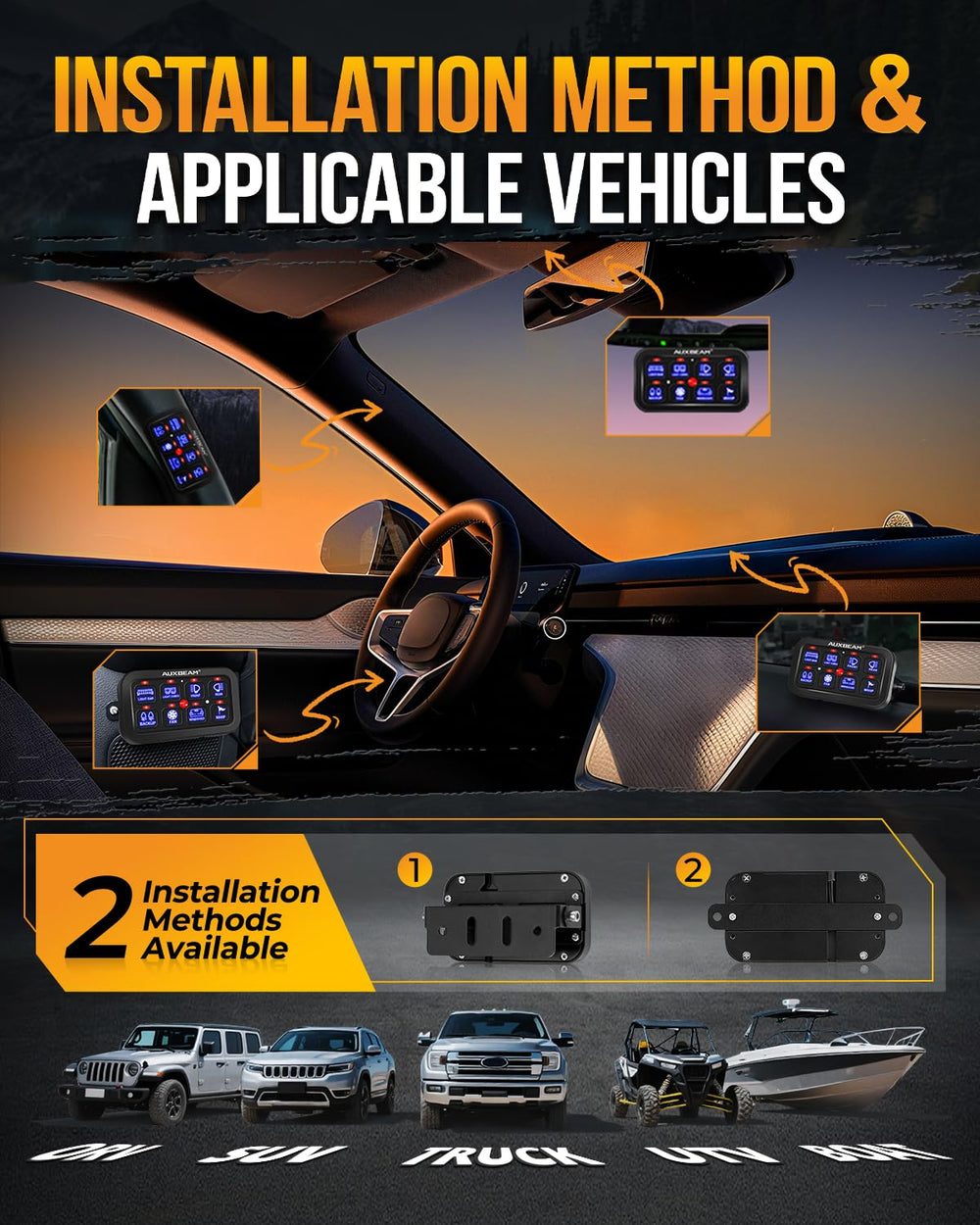 Auxbeam BB80 label sticker set shown for customization and simple identification
