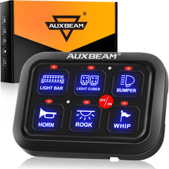 Auxbeam BC60 front panel showing touch buttons and blue trim, improving control clarity