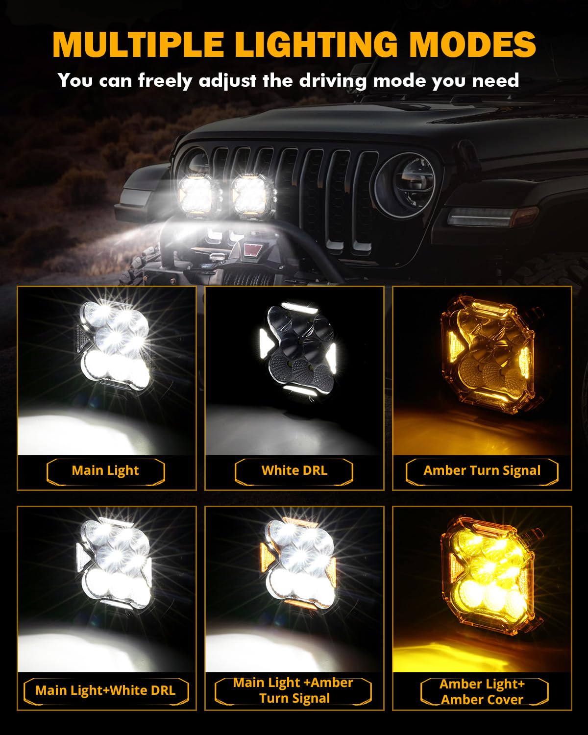 Auxbeam Cube-Z close-up of LED array, highlights high-output chip detail