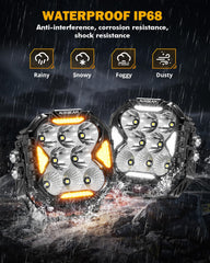 Auxbeam Cube-Z mounted on vehicle bumper, adds focused and wide illumination