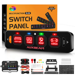 Auxbeam front panel showing slim single-row design and easy access controls