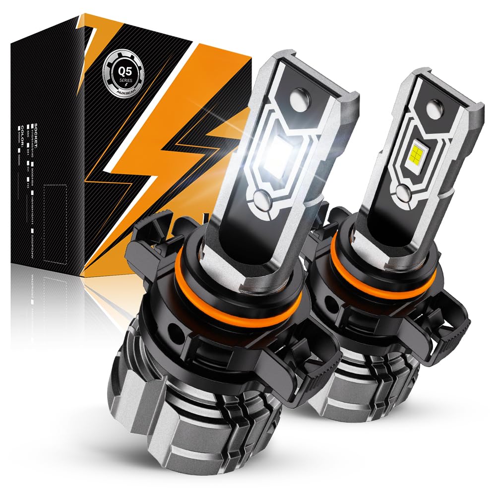 Auxbeam Q5 front view showing compact fog light and bright lens for improved visibility