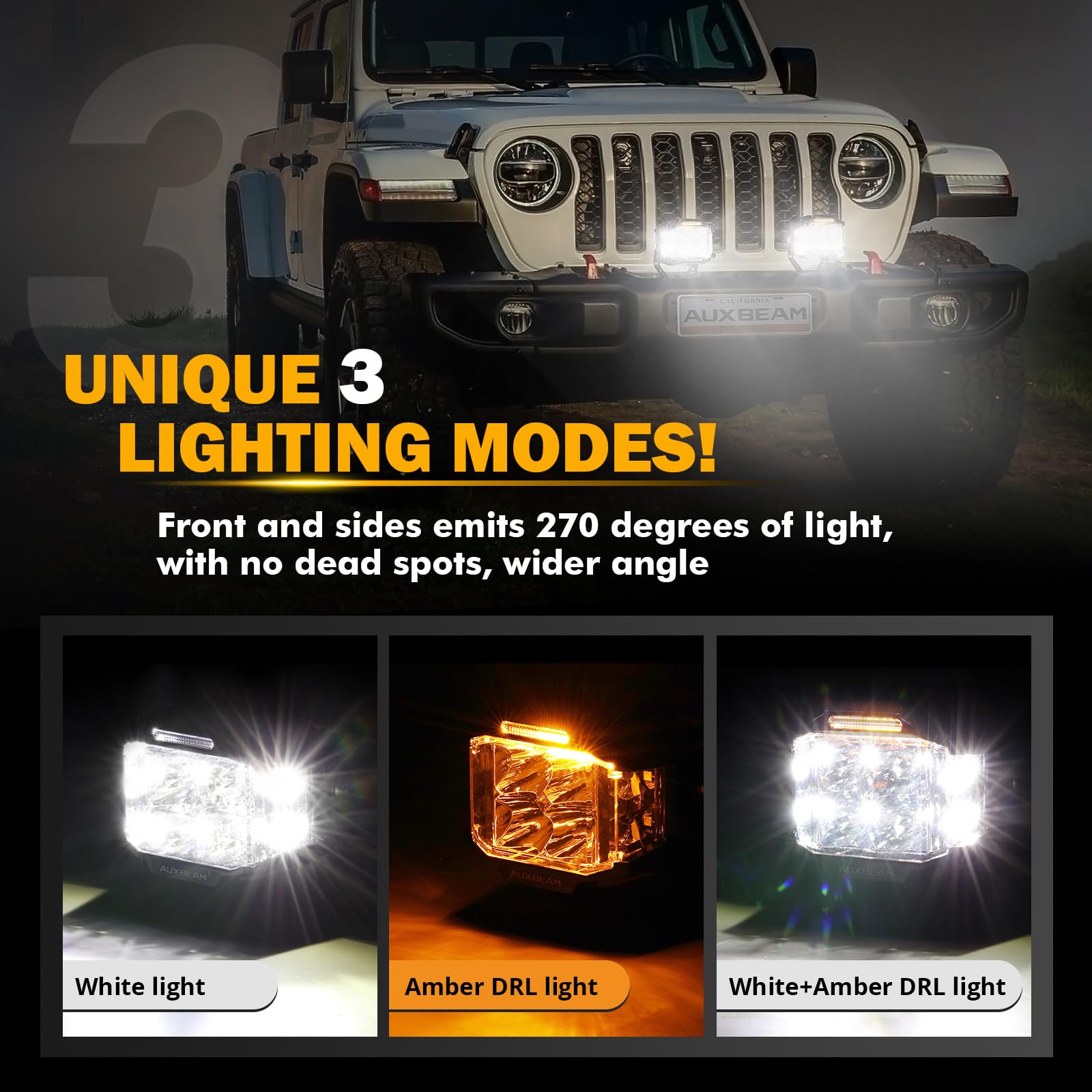 Auxbeam V-MAX mounted on bull bar offering bright offroad visibility