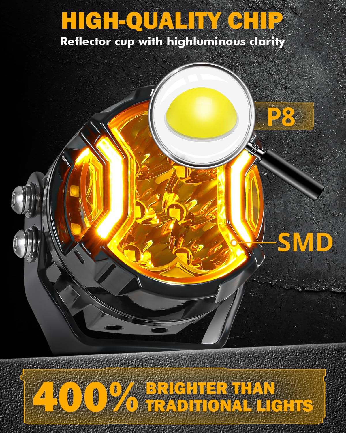 Auxbeam included black cover and mounting hardware for styling and compliance