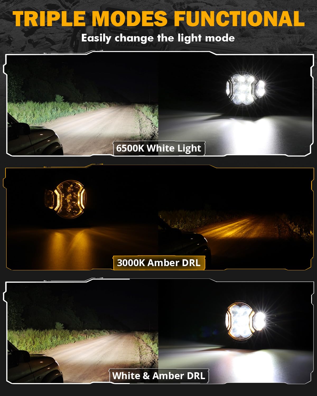 Auxbeam reflector closeup showing P8 LED chips for high lumen output benefit