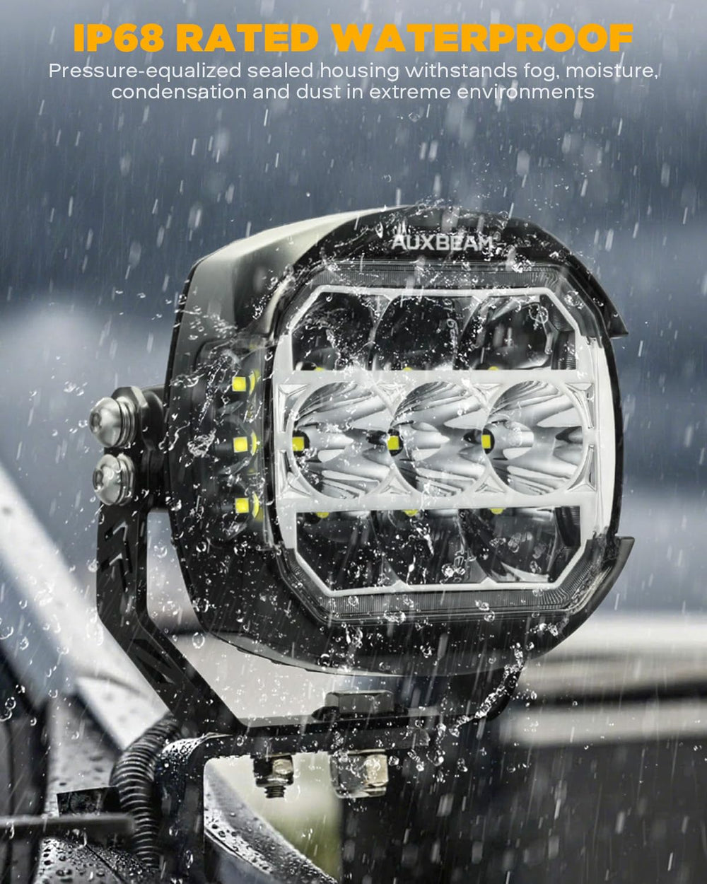 Auxbeam XP-Ultra heavy-duty heat sink and aluminum housing maximizing cooling