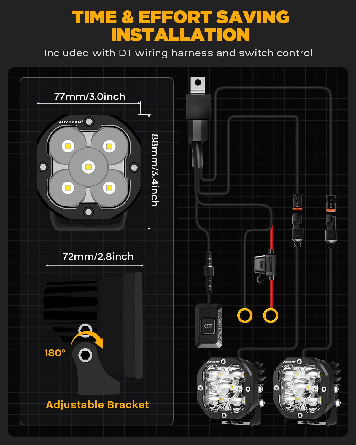 Auxbeam XP-Ultra in-hand scale comparison highlighting compact size and easy placement