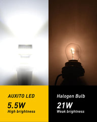 AUXITO bulb installed in taillight demonstrating plug-and-play fitment benefit