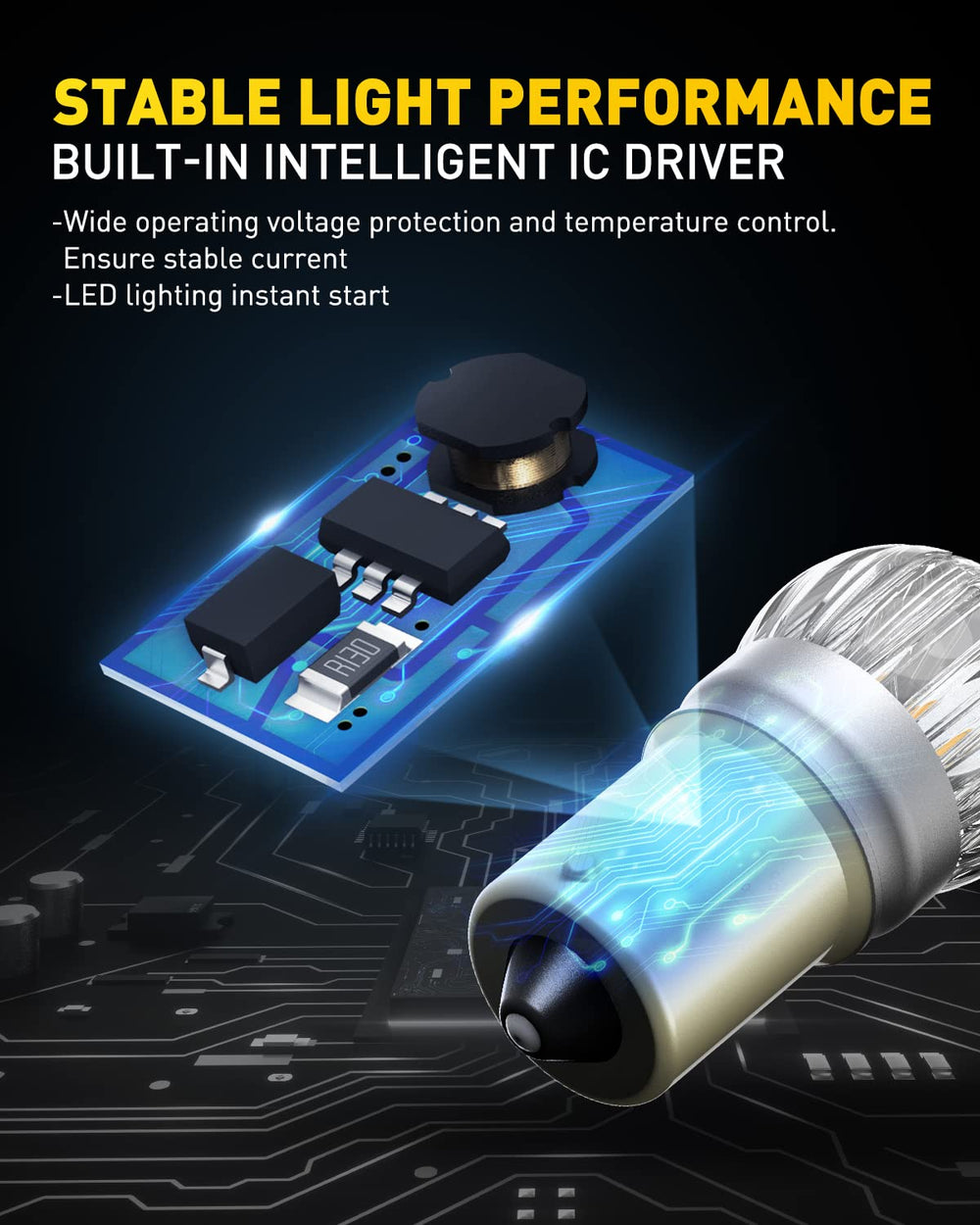 AUXITO amber bulb installed in car turn signal demonstrating clearer signaling