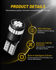 AUXITO close-up of 24 3014 SMD chips highlighting even light distribution benefit