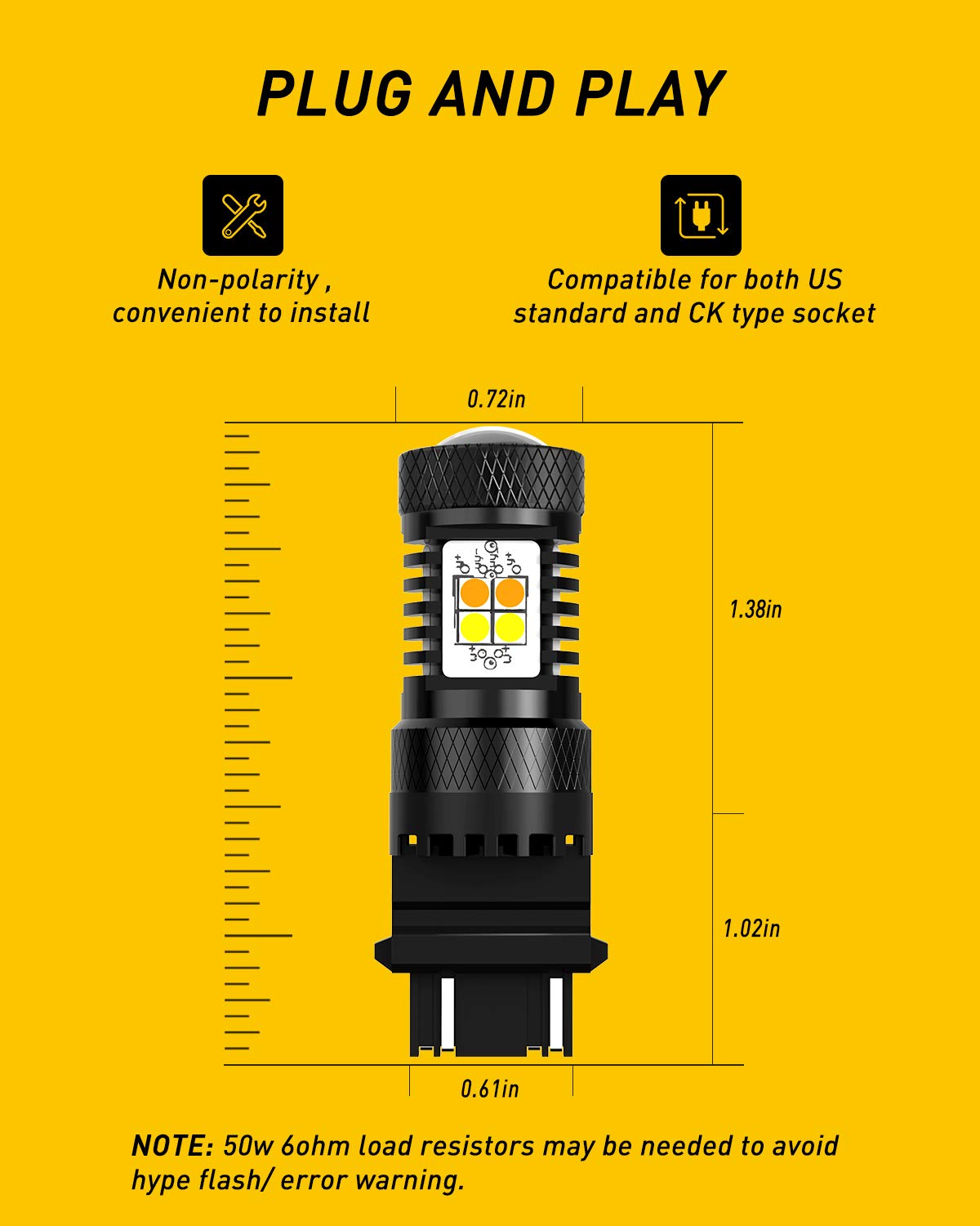AUXITO bulb next to coin for size comparison, helps confirm fit and socket compatibility