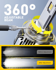 AUXITO 9005 side profile with cooling fan showing efficient heat dissipation benefit