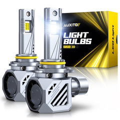 AUXITO 9006 front packaging showing a two-bulb kit and benefits