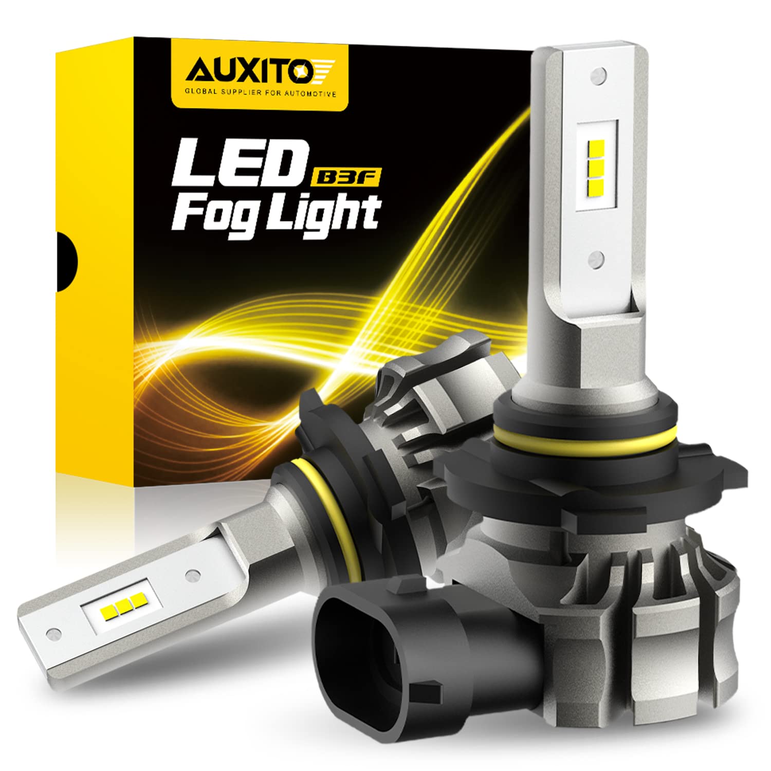 AUXITO 9145 front view pack of two showing bright cool-white output benefit
