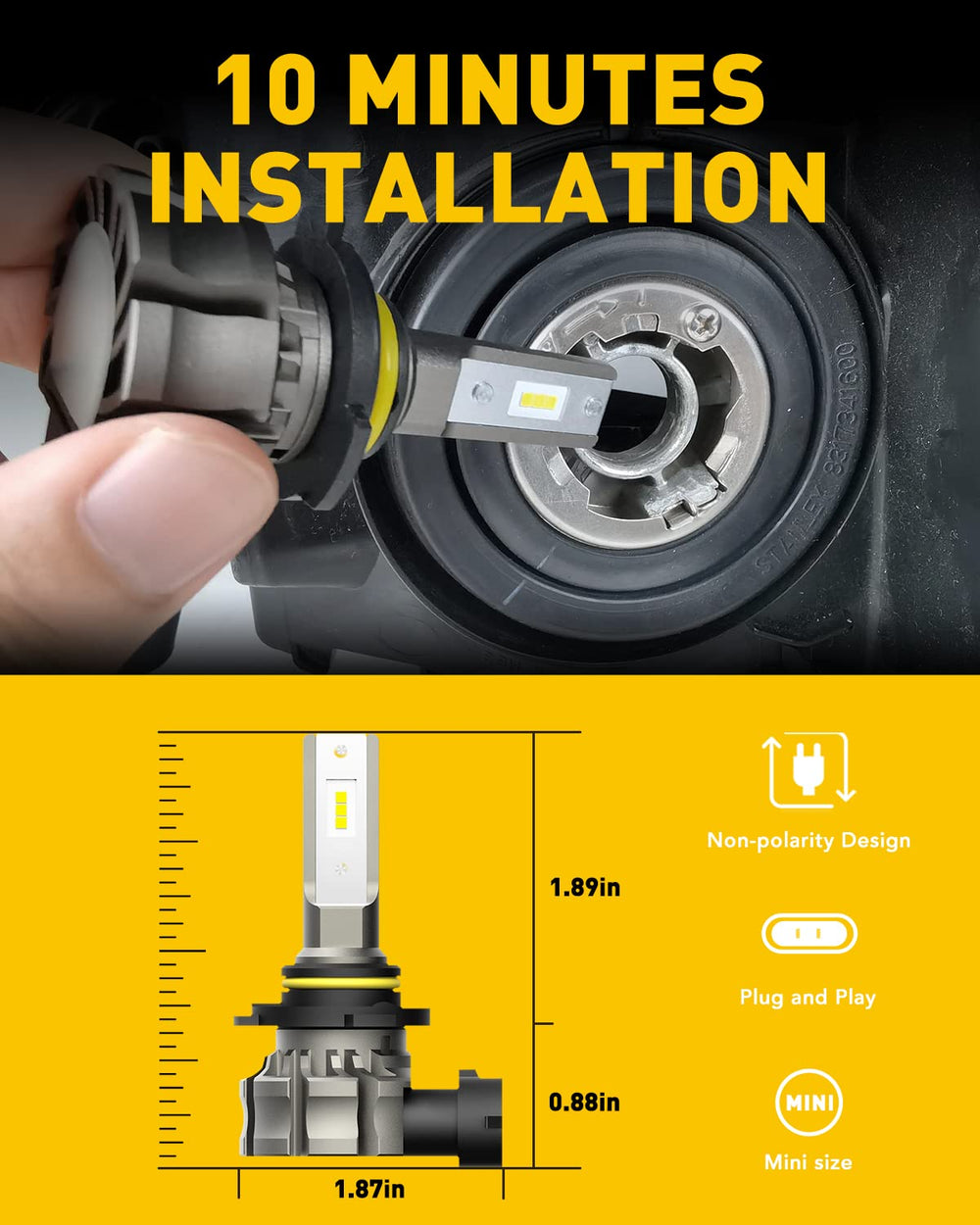 AUXITO installed in fog housing at night improving road visibility