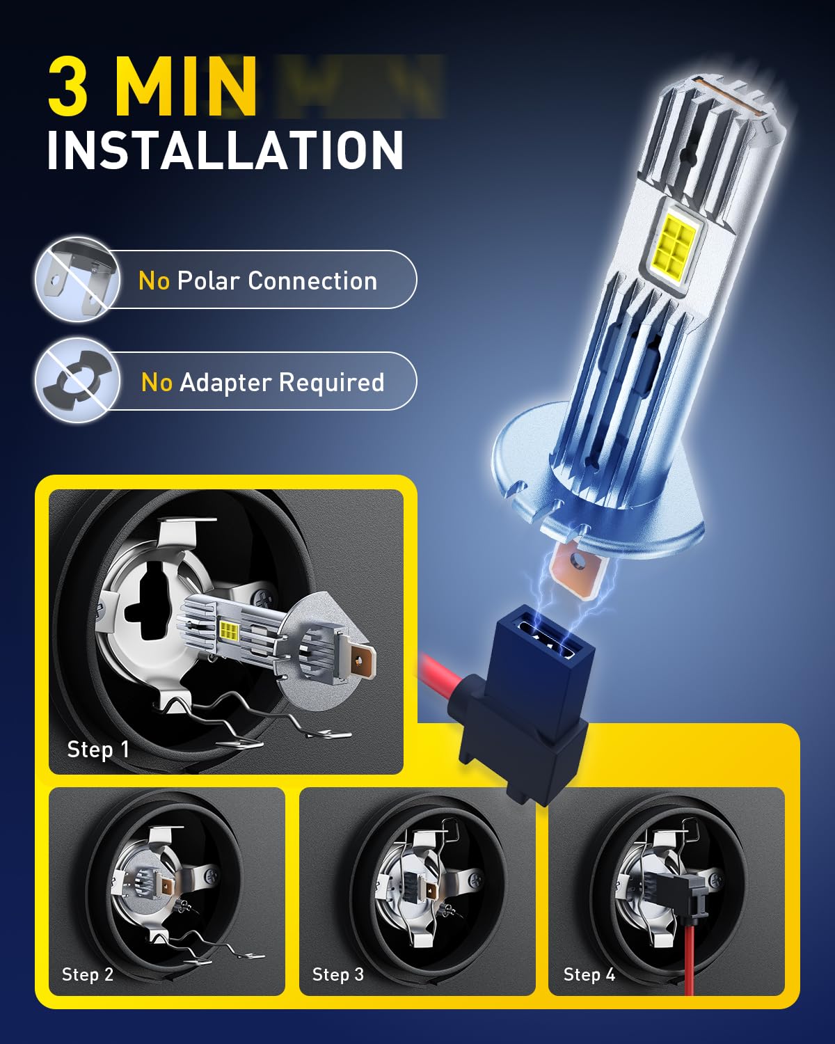 AUXITO H1 side profile showing mini 1:1 size for direct plug-and-play installation