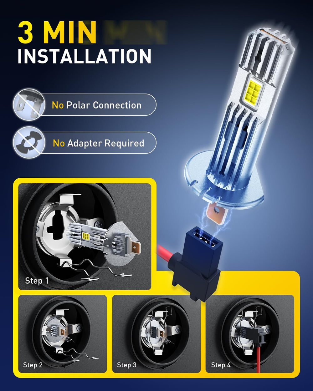 AUXITO H1 side profile showing mini 1:1 size for direct plug-and-play installation
