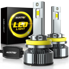 AUXITO H11 front view showing compact design and plug-and-play benefit